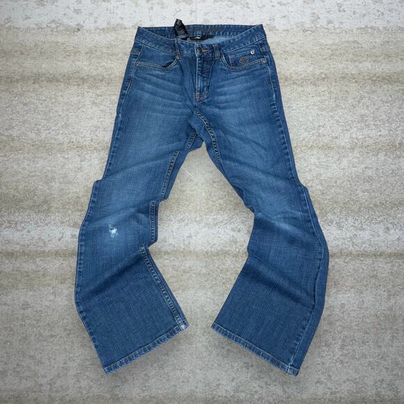 Vintage Y2K Harley Davidson Jeans Womens 6 Bootcut Flared Fit Medium Wash - Picture 2 of 6